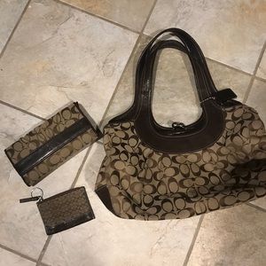 Coach purse, wallet and key fob